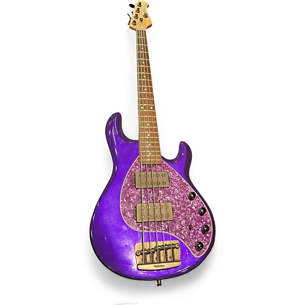 Used Ernie Ball Music Man Stingray HH 5 String Purple Electric Bass Guitar