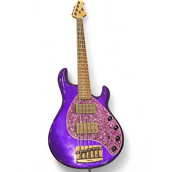 Used Ernie Ball Music Man Stingray HH 5 String Purple Electric Bass Guitar