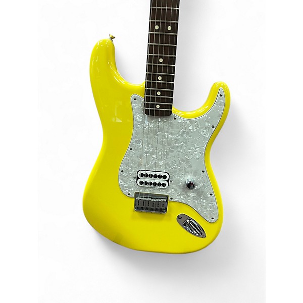 Used 2023 Fender Tom Delonge Signature Stratocaster Graffiti Yellow Solid Body Electric Guitar