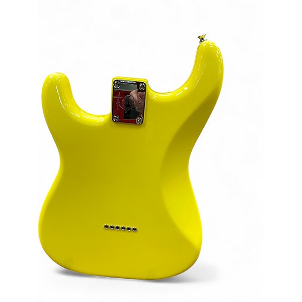 Used 2023 Fender Tom Delonge Signature Stratocaster Graffiti Yellow Solid Body Electric Guitar