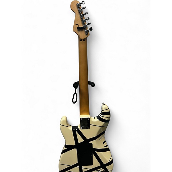 Used EVH Striped Series Red with Black and White Stripes Solid Body Electric Guitar