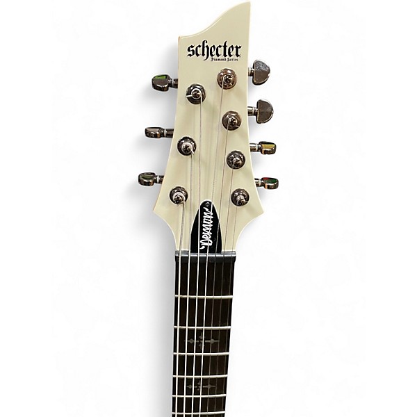 Used Schecter Guitar Research Demon 7 String Vintage White Solid Body Electric Guitar