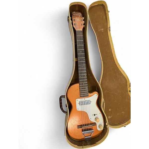 Vintage 1950s Harmony Stratatone Classic Copper Solid Body Electric Guitar