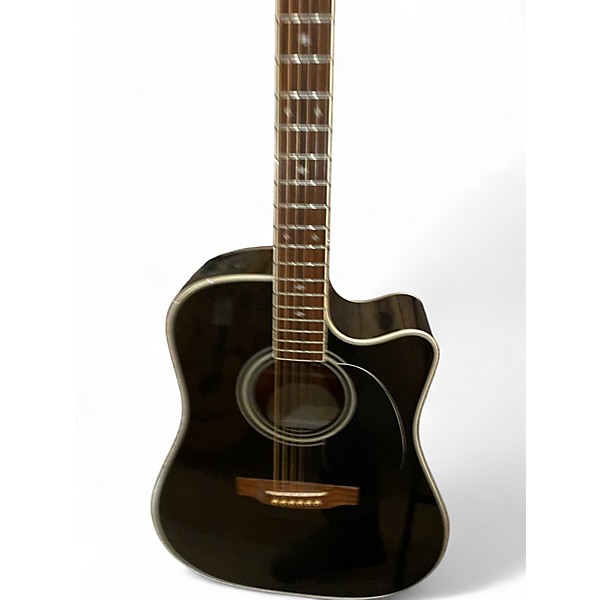 Used Takamine EF341SC Black Acoustic Electric Guitar