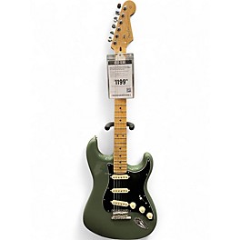 Used Fender American Professional Stratocaster SSS Antique Olive Green Solid Body Electric Guitar