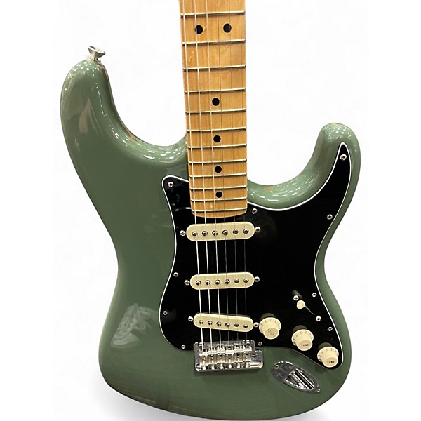 Used Fender American Professional Stratocaster SSS Antique Olive Green Solid Body Electric Guitar