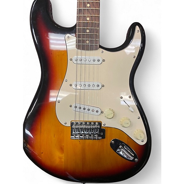 Used Squier Standard Stratocaster 3 Tone Sunburst Solid Body Electric Guitar