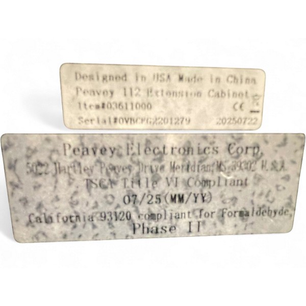 Used Peavey 112 EXTENSION CABINET Guitar Cabinet