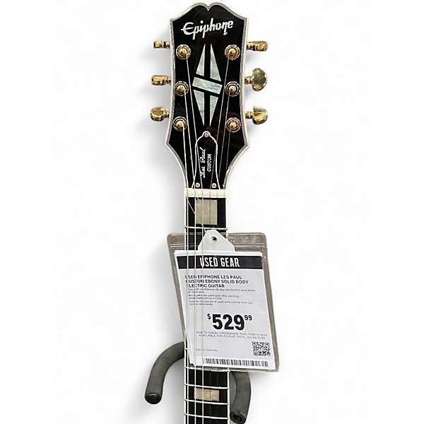 Used Epiphone Les Paul Custom Ebony Solid Body Electric Guitar