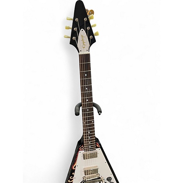 Used Epiphone Jimi Hendrix "Love Drops" Flying V Electric Guitar Ebony Solid Body Electric Guitar