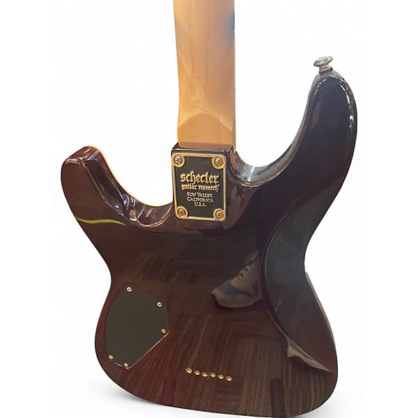 Used Schecter Guitar Research OMEN EXXTREAM 6 NATURAL QUILTED Solid Body Electric Guitar