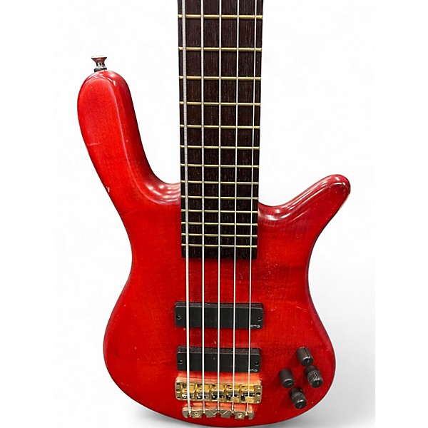 Used Warwick Streamer LX 5 String Worn Red Electric Bass Guitar