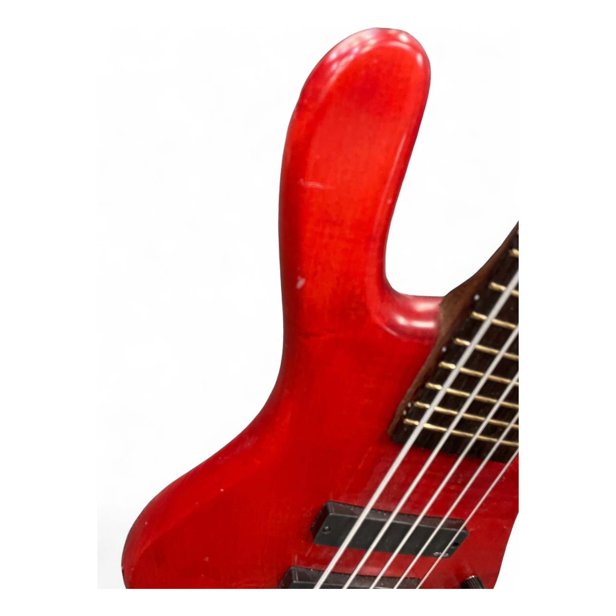 Used Warwick Streamer LX 5 String Worn Red Electric Bass Guitar