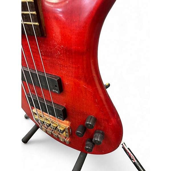 Used Warwick Streamer LX 5 String Worn Red Electric Bass Guitar