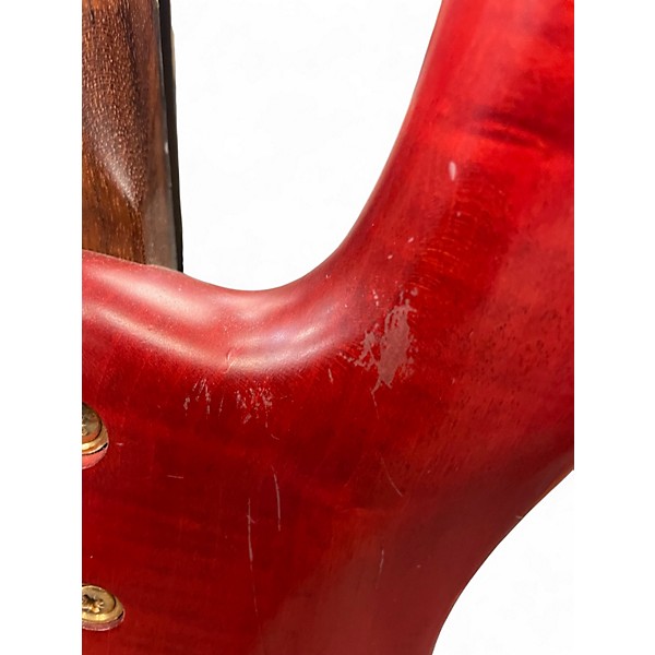 Used Warwick Streamer LX 5 String Worn Red Electric Bass Guitar