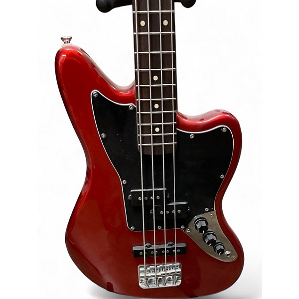 Used Squier JAGUAR BASS Candy Apple Red Electric Bass Guitar