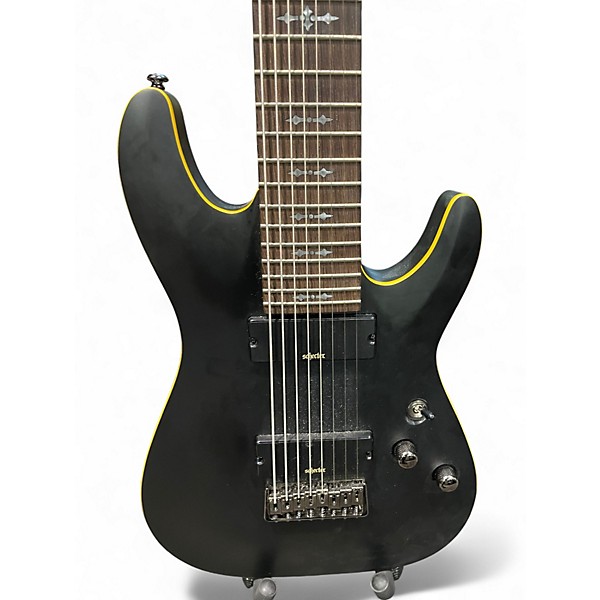 Used Schecter Guitar Research DEMON 8 Black Solid Body Electric Guitar