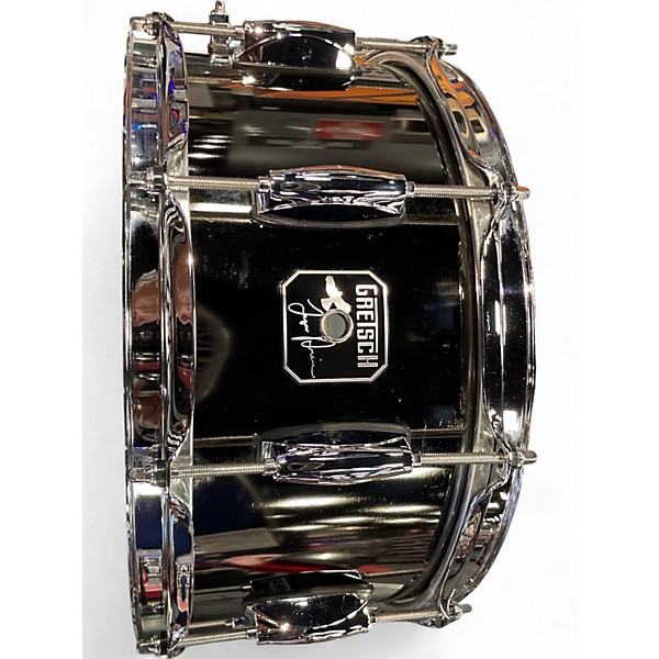 Used Gretsch Drums 6.5X14 Taylor Hawkins Designed Snare BLACK NICKELOVER STEEL Drum