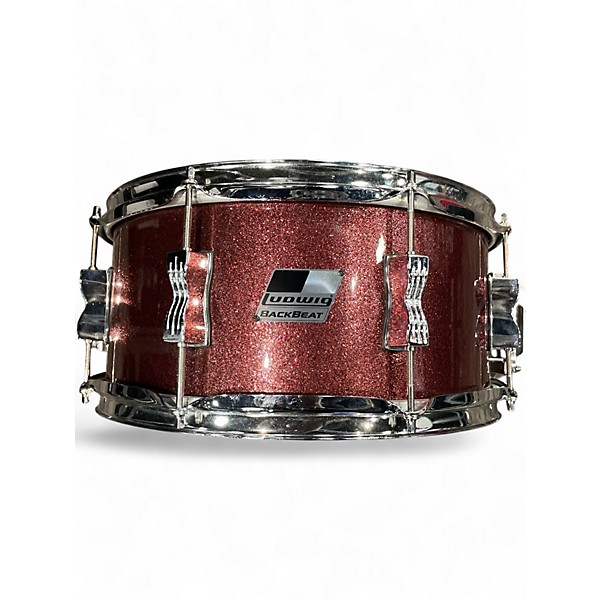 Used Ludwig 14in Backbeat Snare RED SPARKLE Drum