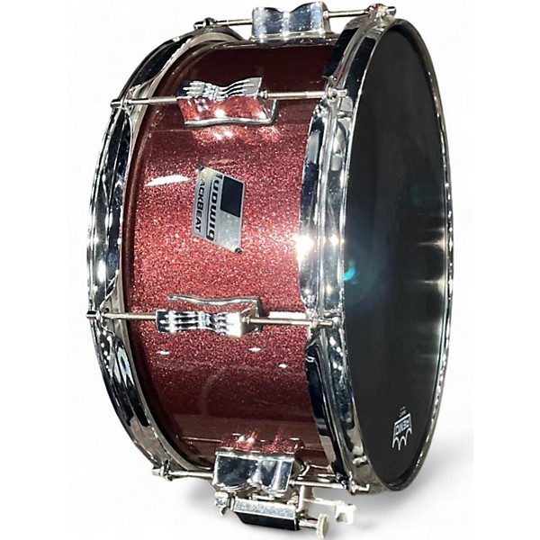Used Ludwig 14in Backbeat Snare RED SPARKLE Drum
