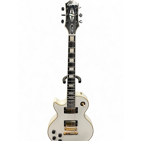 Used Epiphone Les Paul Custom Left Handed Alpine White Electric Guitar