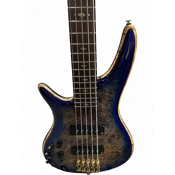 Used Ibanez Premium SR2605L Cerulean Blue Electric Bass Guitar