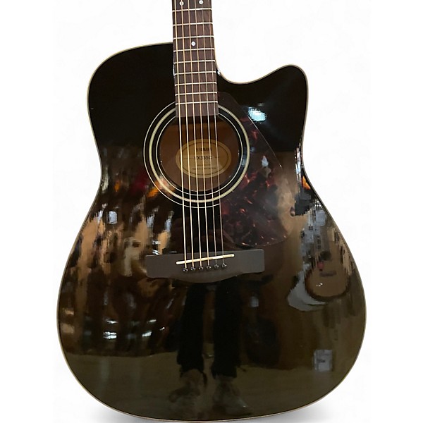 Used Yamaha FX335C Black Acoustic Electric Guitar