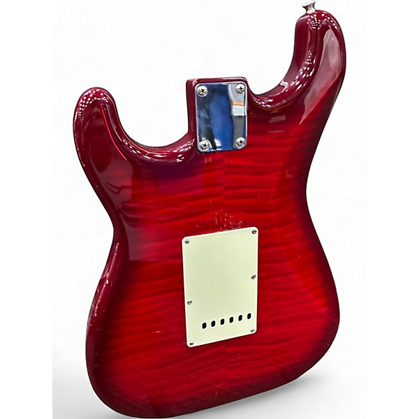 Used 1995 Fender MIJ Floyd Rose Stratocaster HSS Trans Red Burst Solid Body Electric Guitar