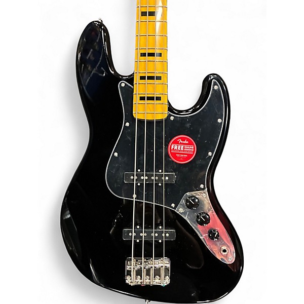 Used 2024 Squier Classic Vibe 70s Jazz Bass Black Electric Bass Guitar