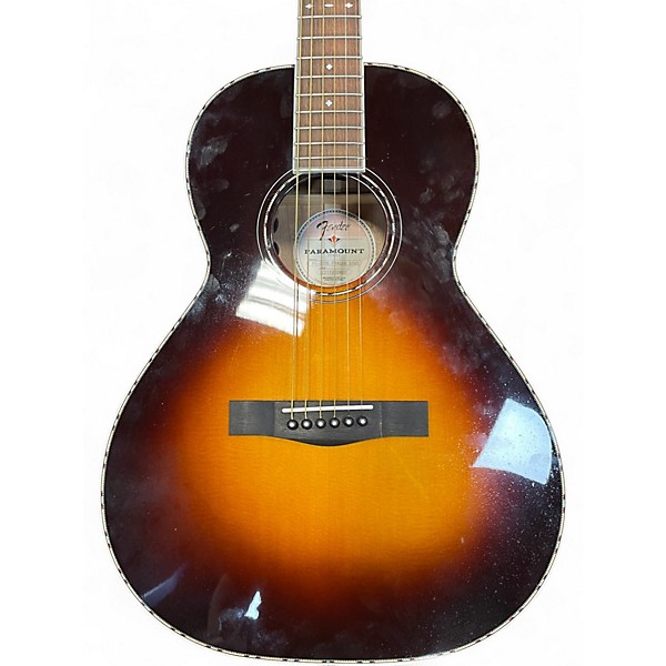 Used Fender PS220 parlor 3 Tone Sunburst Acoustic Electric Guitar