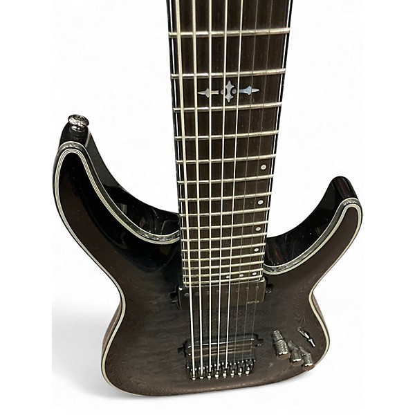 Used Schecter Guitar Research Hellraiser Hybrid C-8 Trans Black Solid Body Electric Guitar
