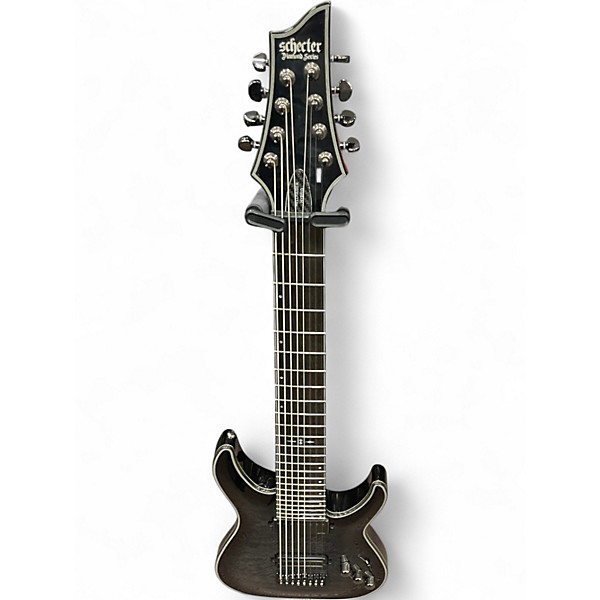 Used Schecter Guitar Research Hellraiser Hybrid C-8 Trans Black Solid Body Electric Guitar