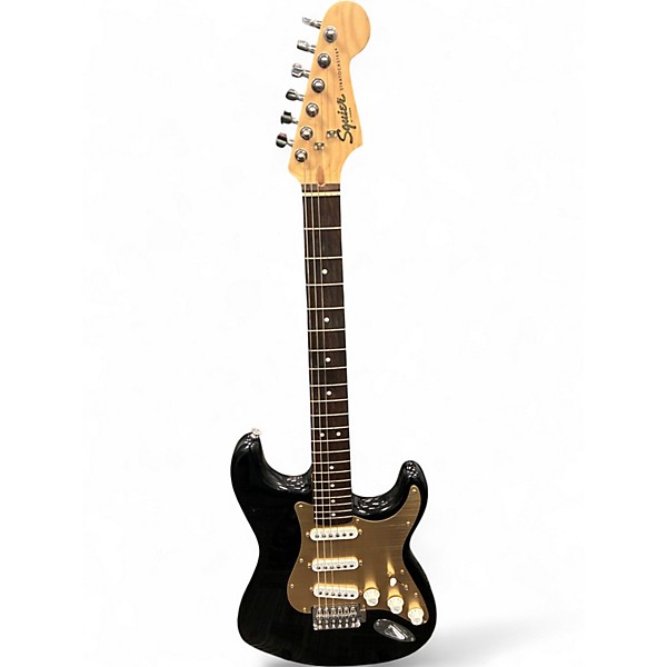 Used Squier Standard Stratocaster Black Solid Body Electric Guitar
