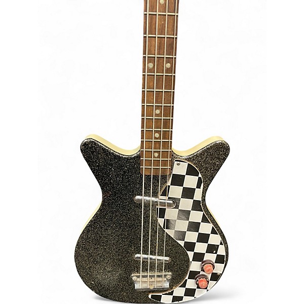 Used Danelectro 59DC Black Metalflake Electric Bass Guitar