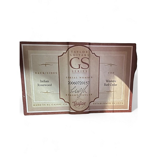 Used Taylor Grand Symphony Indian Rosewood/Western Red Cedar Natural Acoustic Electric Guitar