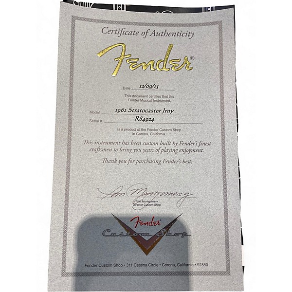 Used 2015 Fender CUSTOM SHOP 1962 JOURNEY MAN WILLCUT 2 Color Sunburst Solid Body Electric Guitar