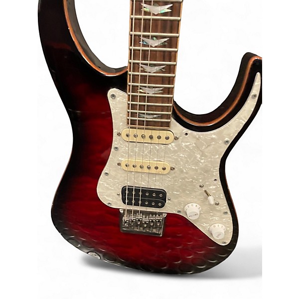 Used Schecter Guitar Research Diamond Series PT Crimson Red Burst Solid Body Electric Guitar