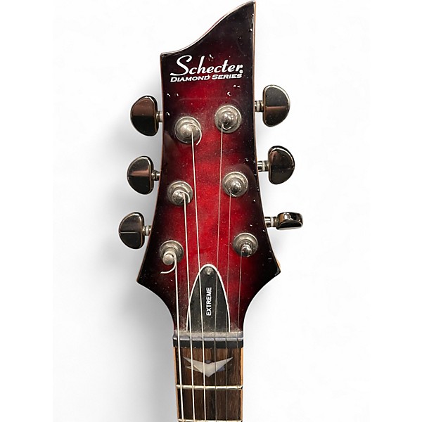 Used Schecter Guitar Research Diamond Series PT Crimson Red Burst Solid Body Electric Guitar