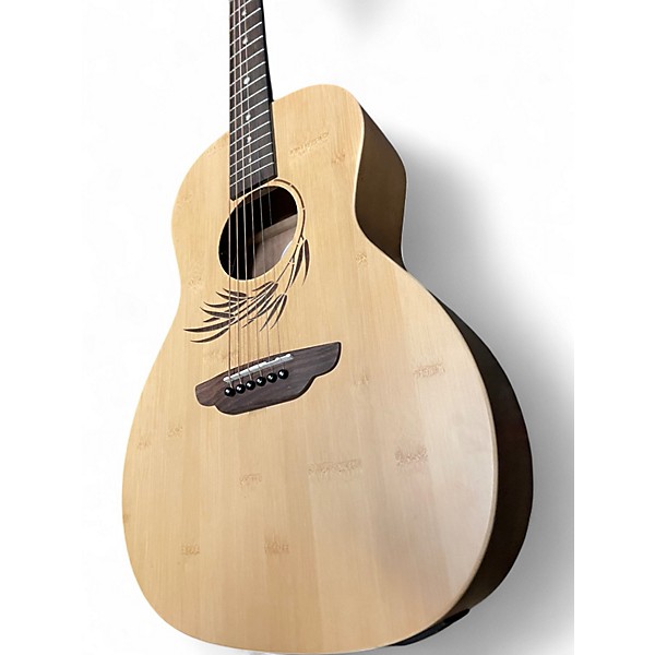 Used Luna woodland bamboo parlor natural Acoustic Electric Guitar