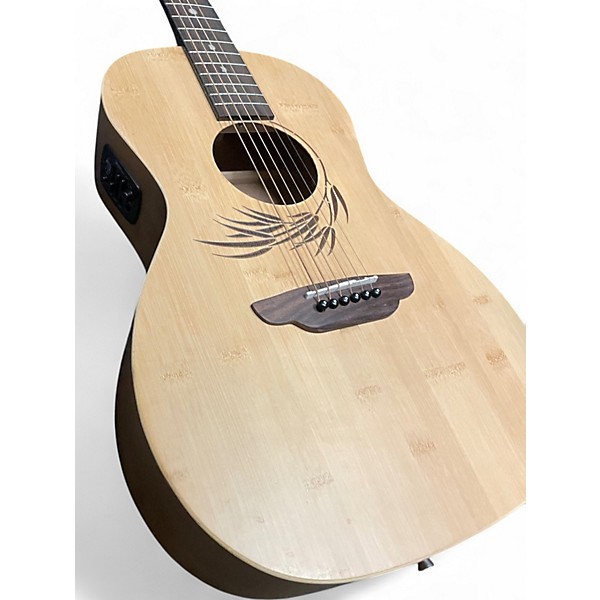Used Luna woodland bamboo parlor natural Acoustic Electric Guitar
