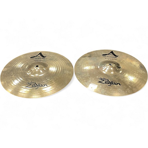 Used Zildjian 14in A Custom Hi Hat Pair Cymbal