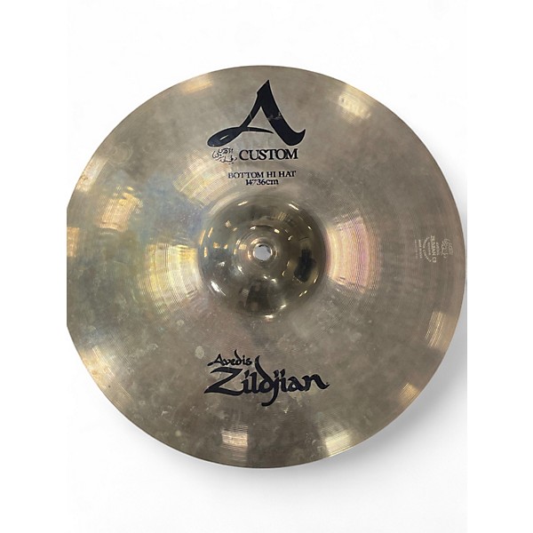 Used Zildjian 14in A Custom Hi Hat Pair Cymbal