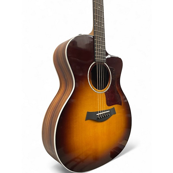 Used Taylor 214CE Deluxe Tobacco Sunburst Acoustic Electric Guitar
