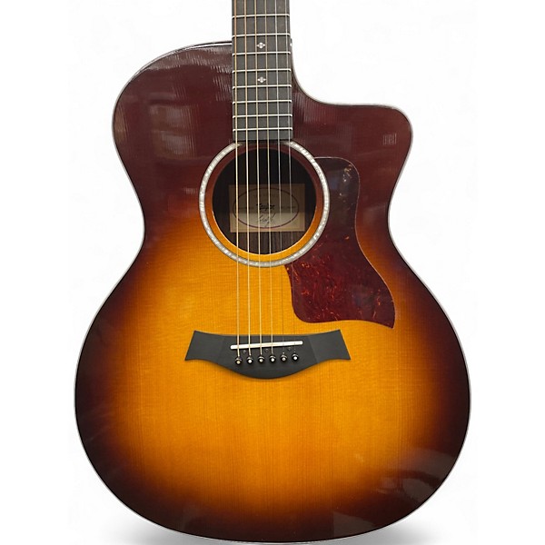 Used Taylor 214CE Deluxe Tobacco Sunburst Acoustic Electric Guitar