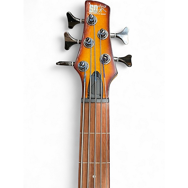 Used Ibanez SR375F 5 String 2 Tone Sunburst Electric Bass Guitar