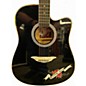 Used Esteban crystal heart black and white Acoustic Electric Guitar
