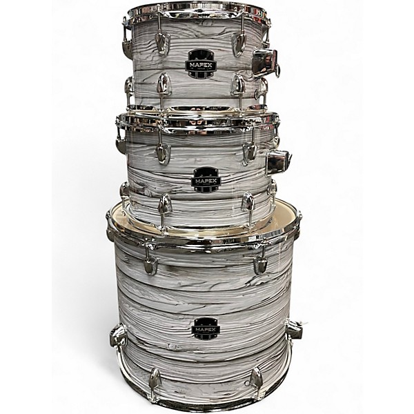 Used Mapex 5 Piece Venus Black and White Drum Kit