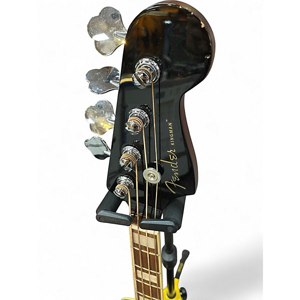 Used Fender Kingman Acoustic Electric Bass Black Acoustic Bass Guitar