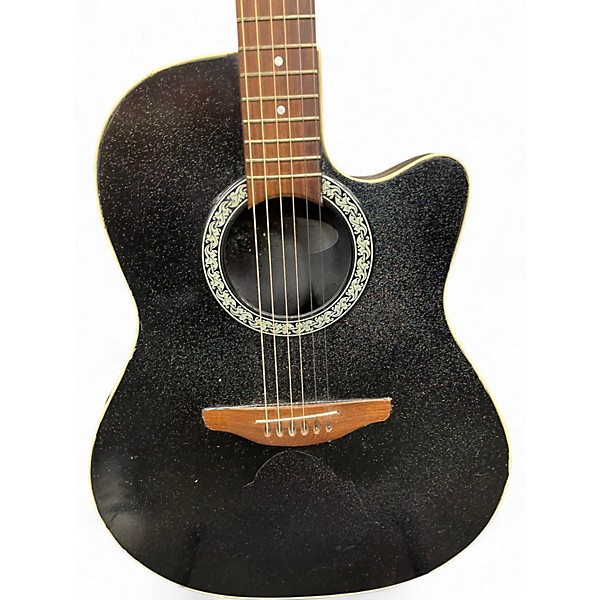 Used Ovation 1861AX-5 Standard Balladeer Metallic Black Acoustic Electric Guitar