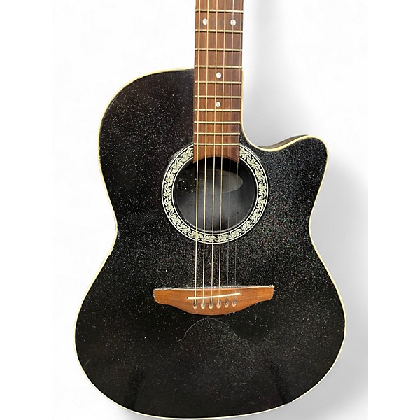 Used Ovation 1861AX-5 Standard Balladeer Metallic Black Acoustic Electric Guitar